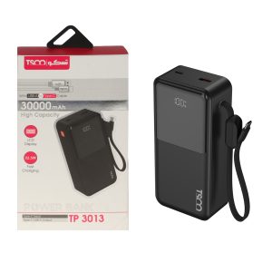 پاوربانک فست شارژ TSCO 30000mAh مدل TP 3013 22.5W – مشکی (گارانتی 12 ماهه TSCO)