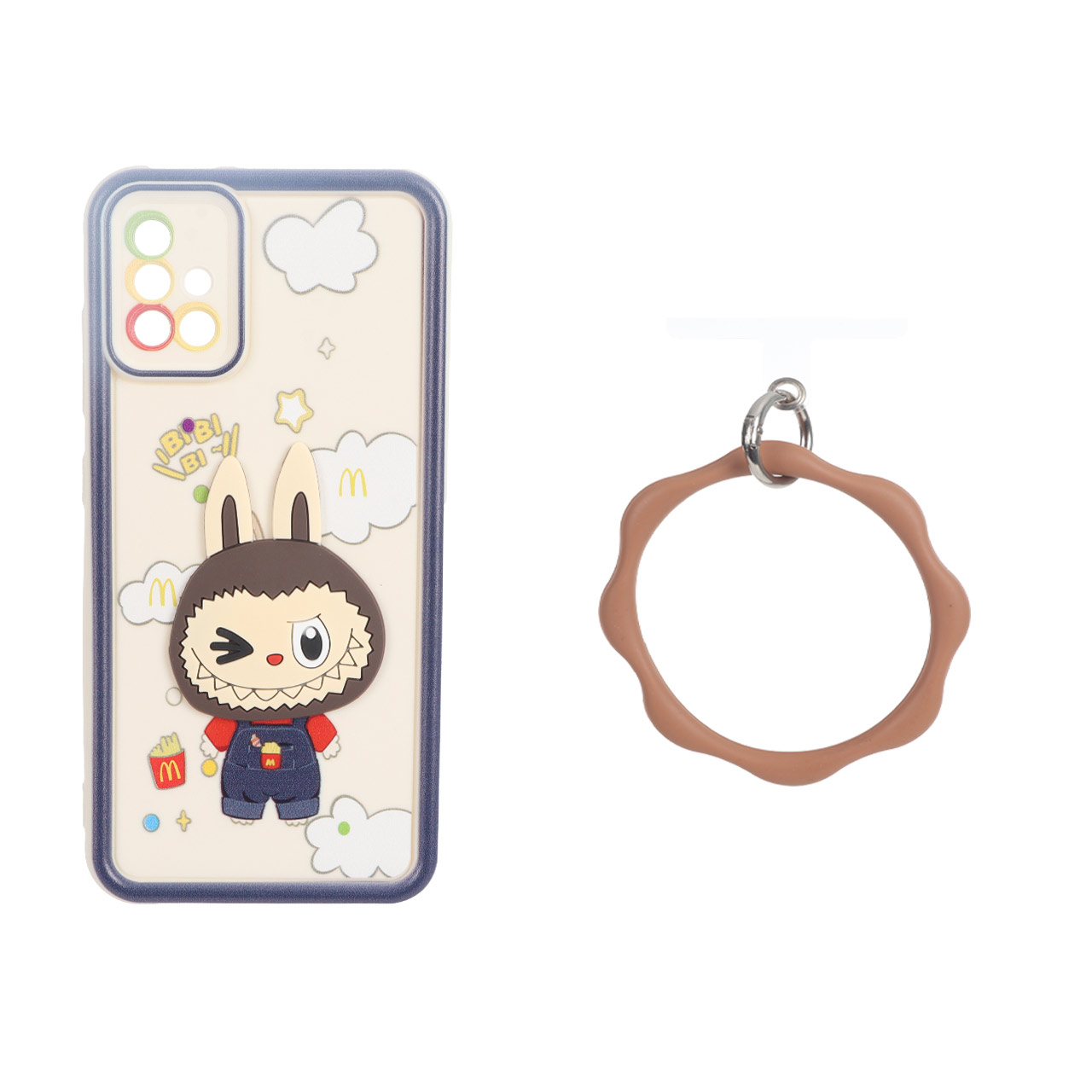 قاب Solid Case عروسک برجسته النگویی محافظ لنز رنگی Samsung Galaxy A51 / M40s – طرح 717